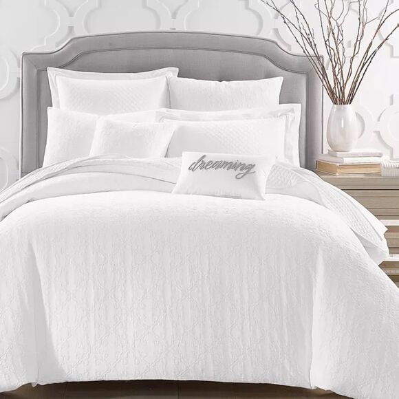 NEW CHARTER CLUB DAMASK DESIGNS Woven Tile 2-Pc. Duvet Cover Set, Twin - Picture 1 of 7